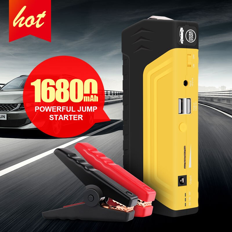 Σετ SOS Jump Starter & Κομπρεσέρ Αυτοκινήτου - 16800mAh Εκκινητής Power Bank USB & Τρόμπα Αέρος με LED Φακό Αστυνομίας & Κόφτη Ζώνης - Φορτίζει από Κινητό μέχρι Αυτοκίνητο